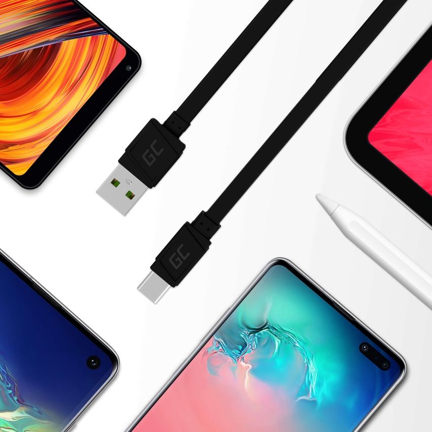 Green Cell kabel GCmatte USB-C Flat kabel 25 cm s hitrim polnjenjem (KABGC03)